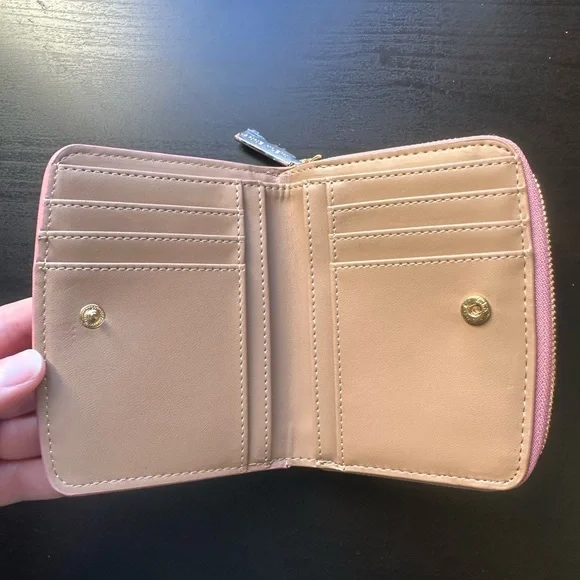 AK Anne Klein Pink Classic Zip Side Snap Wallet EUC - Picture 4 of 7